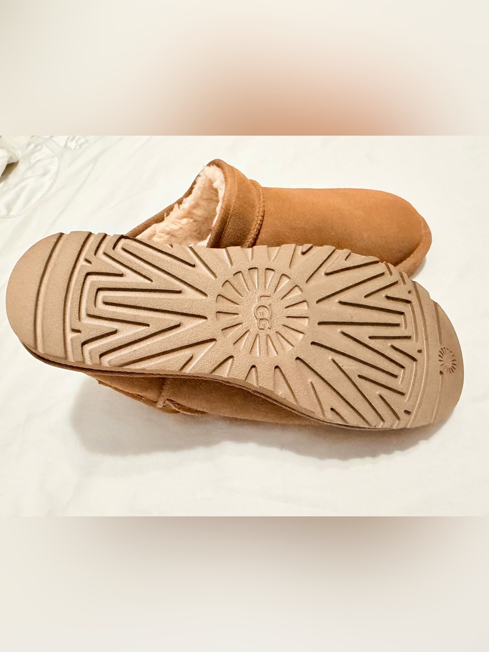 UGG Slip-On Shearling-Lined Slippers in Chestnut Suede - Picture 4 of 7